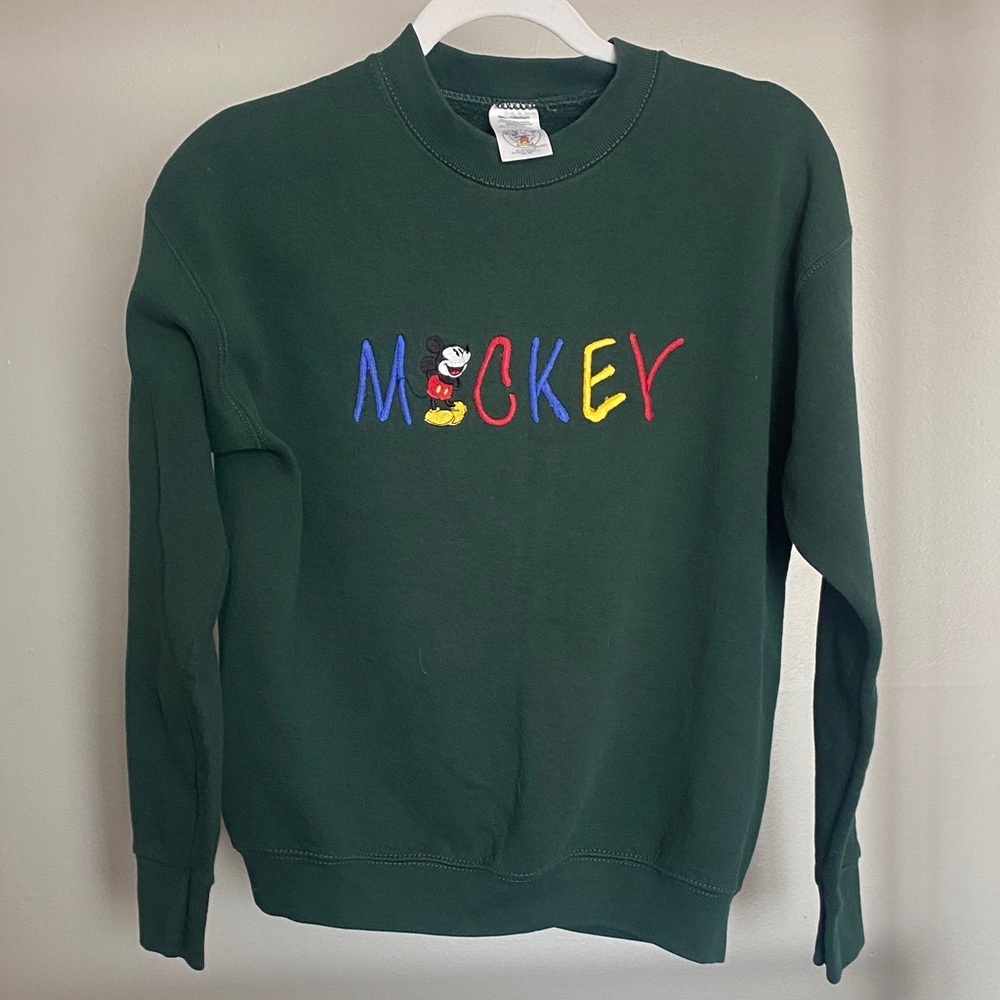 Vintage Mickey Mouse Co Green Sweatshirt M